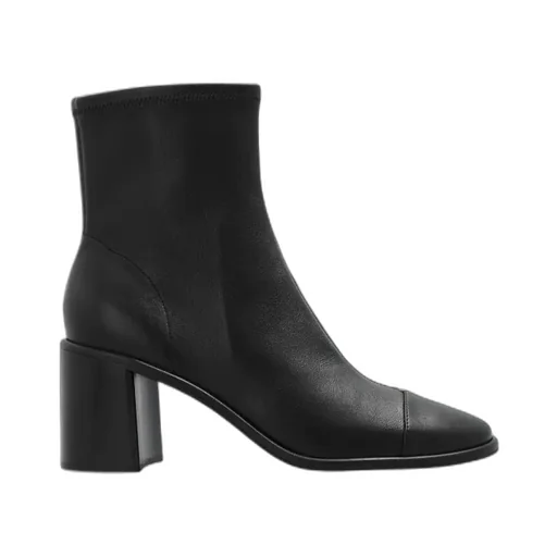 Cap-Toe Heeled Ankle Boots
