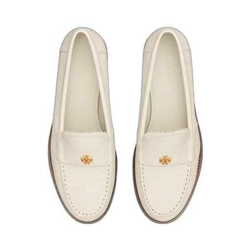 Double T Logo Plaque Round-Toe Loafers