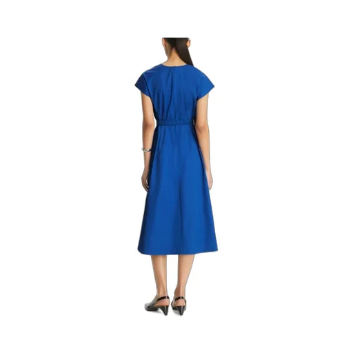 Belted V-Neck Midi Dress