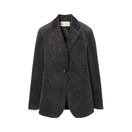 Notched-Lapels Corduroy Blazer
