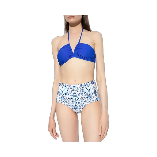 Graphic-Print High-Waisted Bikini Bottoms