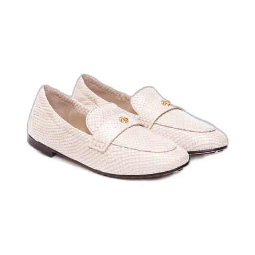 Logo-Plaque Leather Ballerina Shoes
