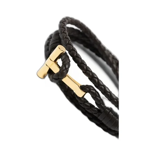 T Plaque Braided Bracelet