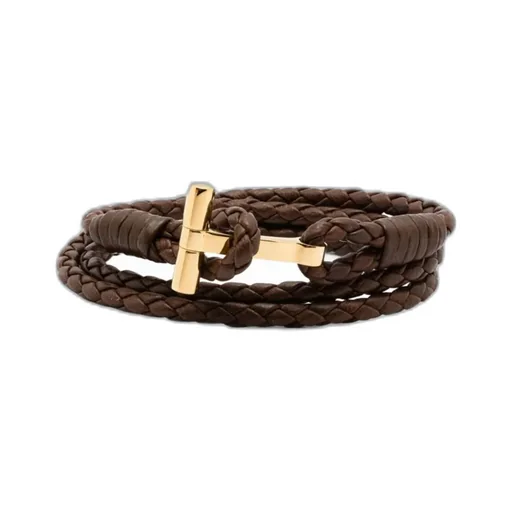 T Plaque Braided Bracelet