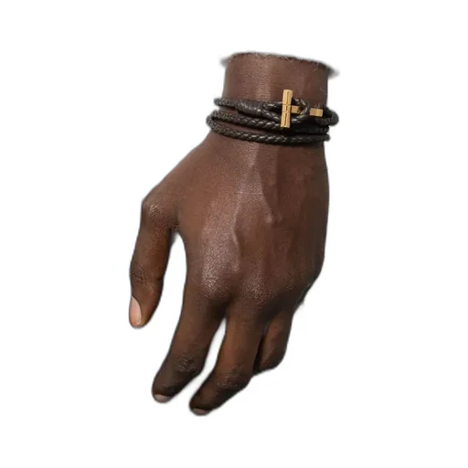 T Plaque Braided Bracelet