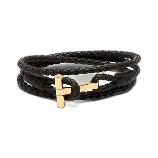 T Plaque Braided Bracelet