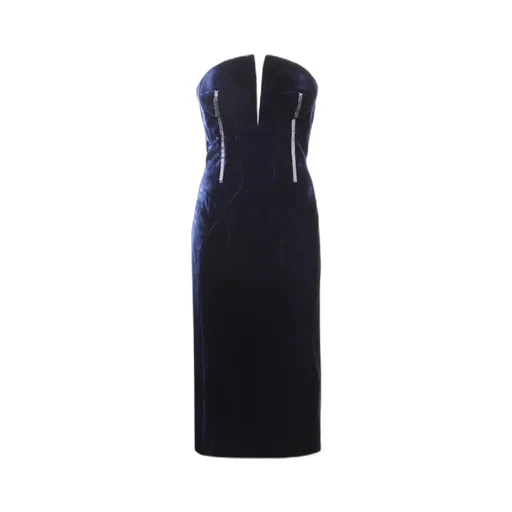 Velvet Strapless Evening Dress