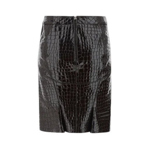 Embossed Leather Skirt