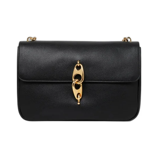Chain-Linked Foldover Top Shoulder Bag
