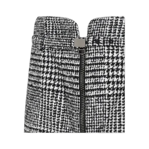 Checked Zipped Pencil Skirt