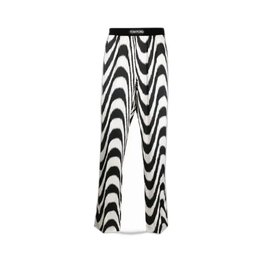 Abstract Printed Wide Leg Pj Trousers