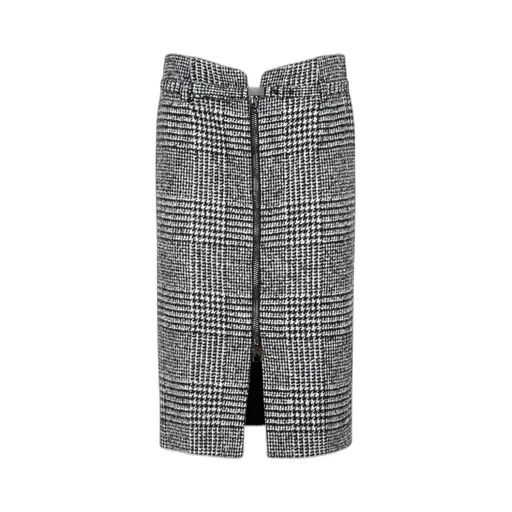 Checked Zipped Pencil Skirt