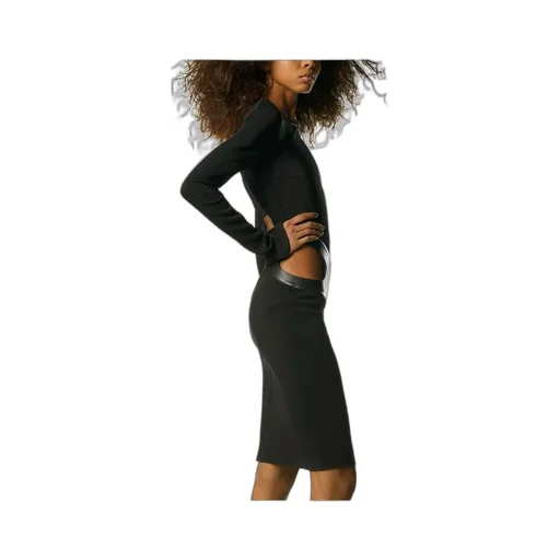 Cut-Out Detailed Crewneck Mini Dress