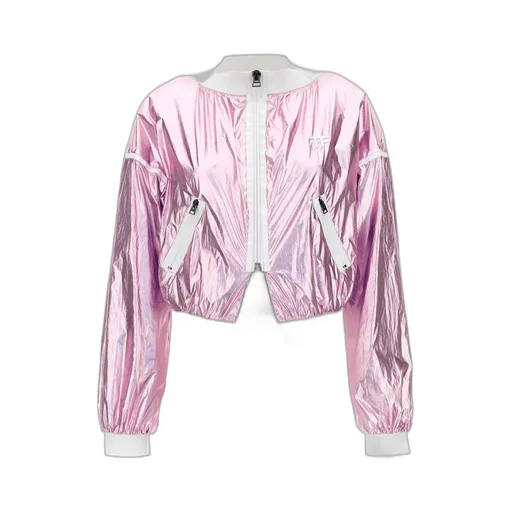 Zip-Up Cropped Bomber Jacket