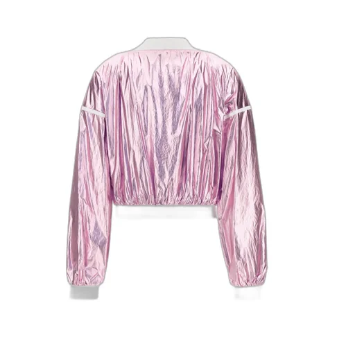 Zip-Up Cropped Bomber Jacket