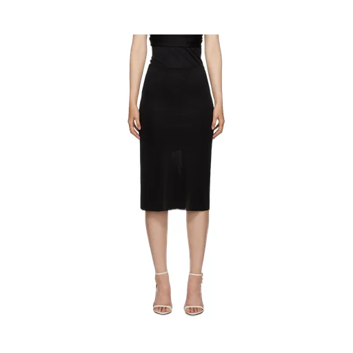 High-Waisted Stretched Midi Skirt