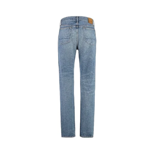 Button Zipper Denim Trousers
