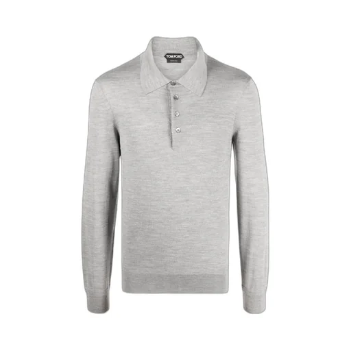Long-Sleeved Knitted Polo Shirt