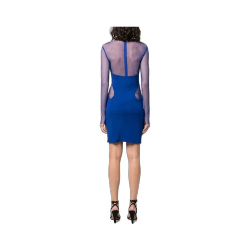 High Neck Mesh Mini Dress