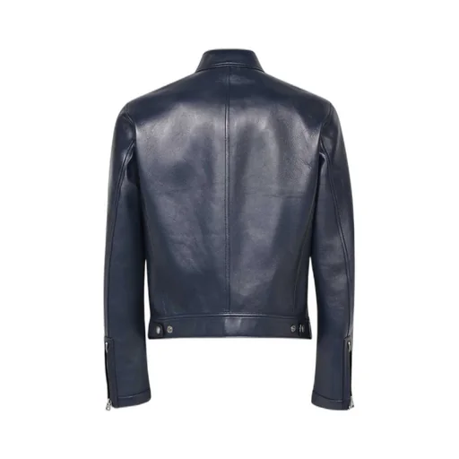 Long-Sleeved Leather Jacket