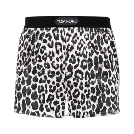 Logo-Waistband Leopard-Printed Boxers