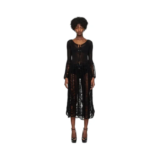 Large Ladder Long-Sleeved Dress