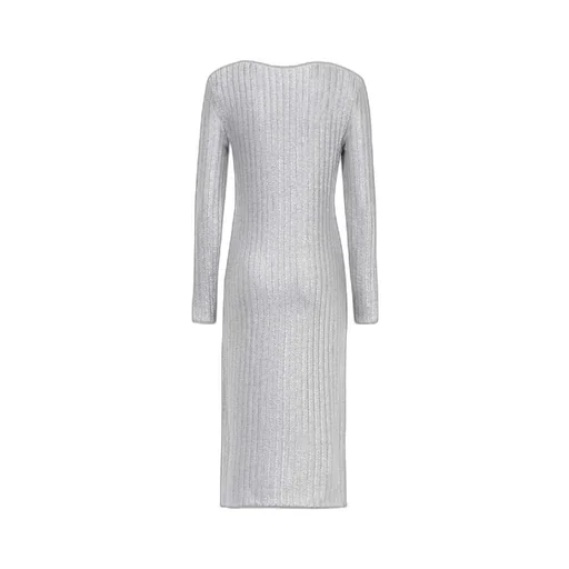 Cut-Out Detailing Ribbed-Knit Dress