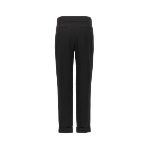 Metal Bar Detailed Straight-Leg Pants