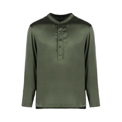 Half Buttoned Long-Sleeved Pyjama Shirt