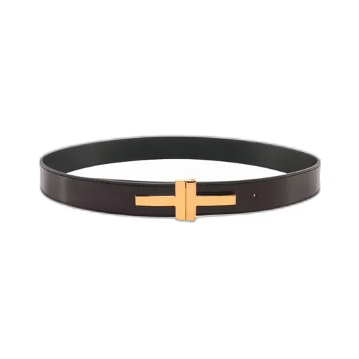 Logo Plaque Leather Belt