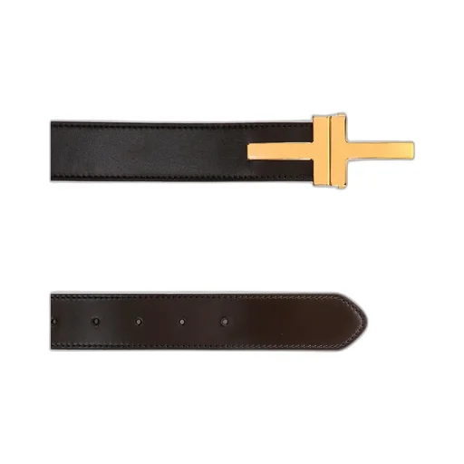 Logo Plaque Leather Belt