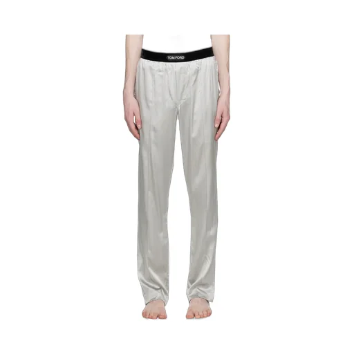 Logo Waistband Satin Pajama Trousers