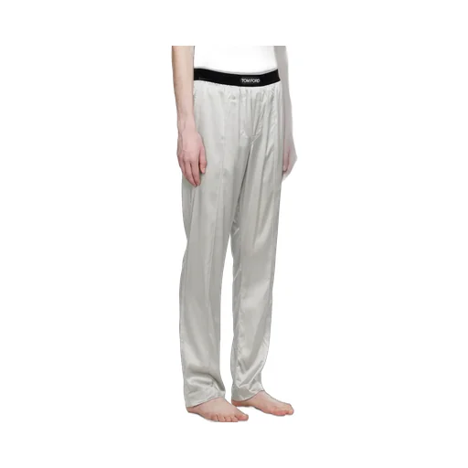Logo Waistband Satin Pajama Trousers