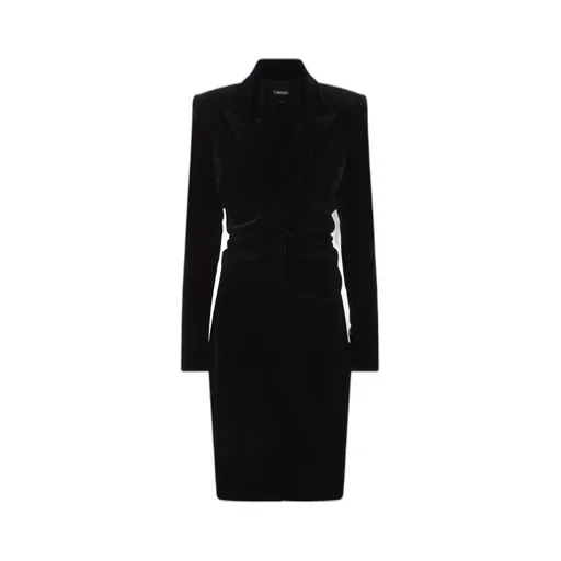 Plunging V-Neck Velvet Midi Dress
