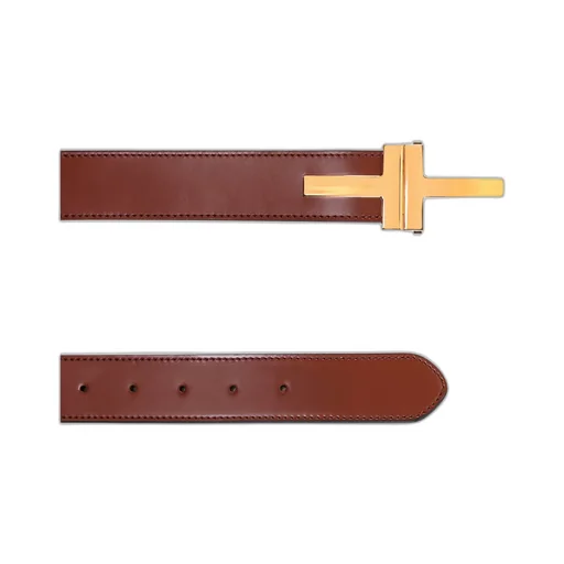 Logo Plaque Leather Belt
