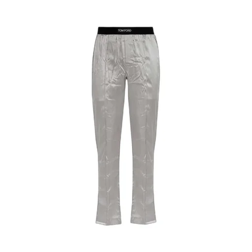 Logo Waistband Satin Pajama Trousers