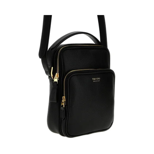 Logo Printed Zip-Up Messenger Bag