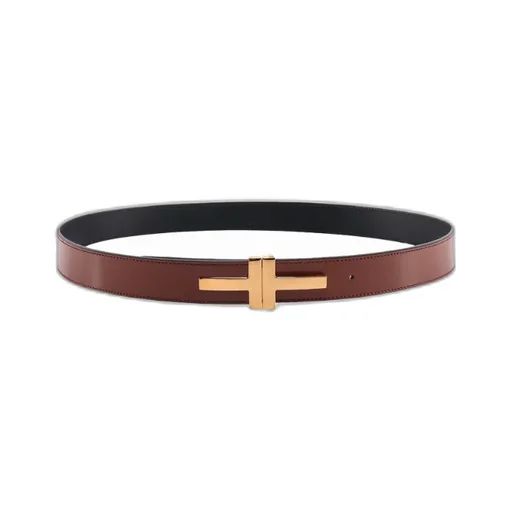 Logo Plaque Leather Belt