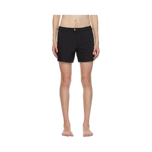 Mid-Rise Side Buckled Swim Shorts