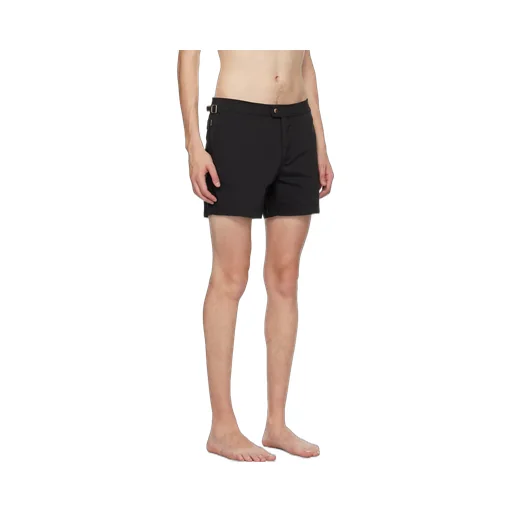 Mid-Rise Side Buckled Swim Shorts