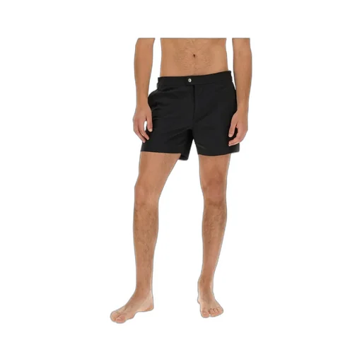 Mid-Rise Side Buckled Swim Shorts