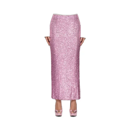 High-Waist Sequinned Maxi Skirt