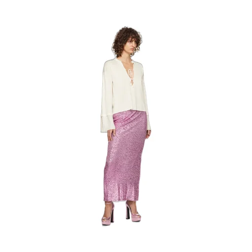 High-Waist Sequinned Maxi Skirt