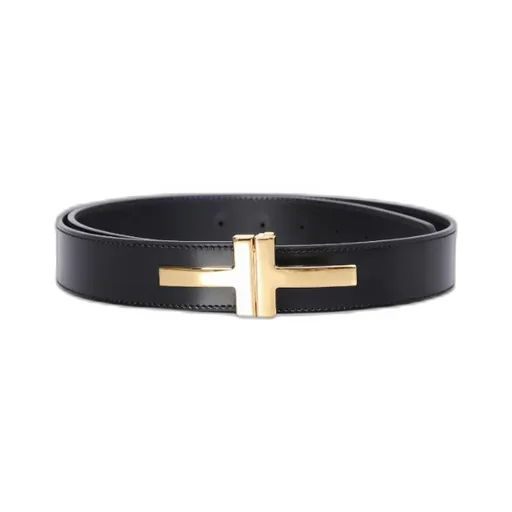 Logo-Plaque Leather Belt