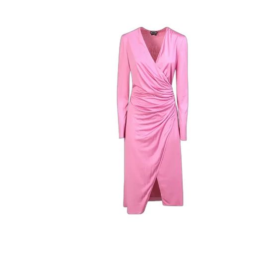 V-Neck Wrap Midi Dress