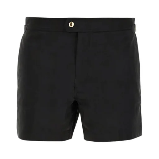 Mid-Rise Side Buckled Swim Shorts