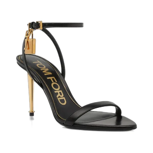 Padlock Open-Toe Heeled Sandals