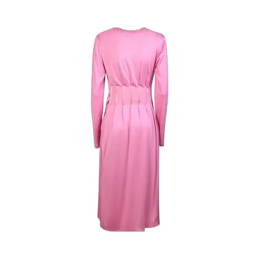 V-Neck Wrap Midi Dress