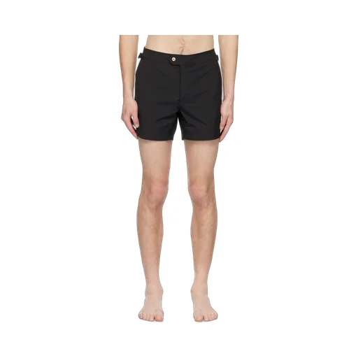 Mid-Rise Side Buckled Swim Shorts