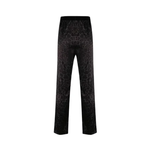Leopard-Printed Stretched Pajama Trousers